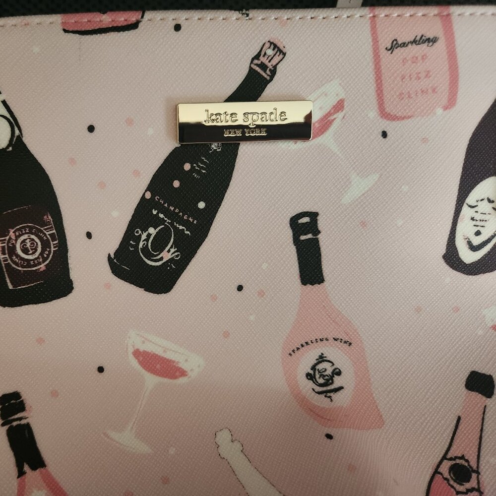 Kate Spade champagne new years tote bag
